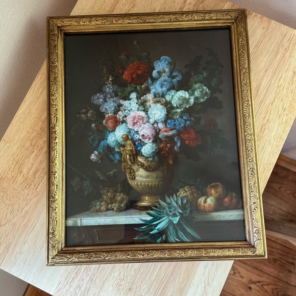 Floral Still Life Gold Framed Art - Picture 2 of 7